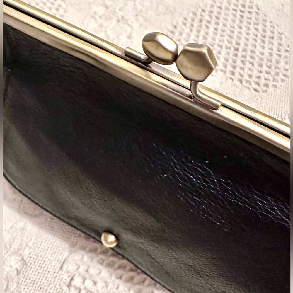 COPY - ZAC POSEN for Samsung Black Plush Leather Woman’s Clutch Kiss Lock - Picture 7 of 16